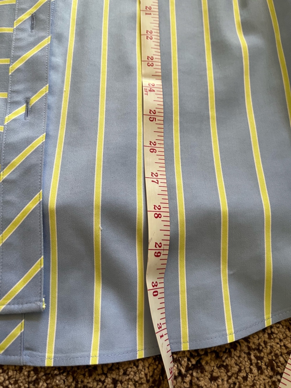 Chico's Blue and Yellow Striped Button Front Shirt Size 1 - Picture 9 of 9